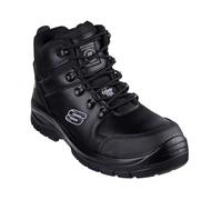 Skechers Trophus Kilram - Botas de construcción para hombre, Tela de piel negra, 41.5 EU