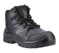 Skechers Trophus Kilram - Botas de construcción para hombre, Tela de piel negra, 48.5 EU