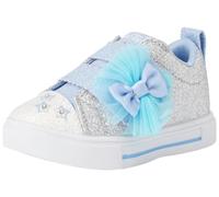 Skechers Twinkle Toes, Zapatillas, Plateado sintético con Ribete Azul Claro, 36 EU