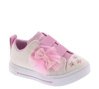 Skechers - Twinkle Toes, Zapatillas, White Synthetic/Pink Trim,