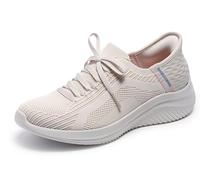 Skechers Ultra Flex 3.0 Brilliant Path, Zapatillas Mujer, Natural Knit Periwinkle Trim, 35 EU