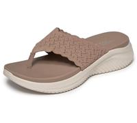Skechers Sandalias planas Ultra Flex 3.0 Rhythm Waves para mujer – Moca Talla 8
