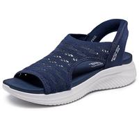 Skechers Ultra Flex 3.0-Sun Warmth Hands Free Slip-ins, Sandalia Mujer, Azul Marino, 35 EU