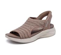 Skechers Ultra Flex 3.0-Sun Warmth Hands Free Slip-ins, Sandalia Mujer, Moca, 35 EU