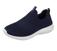 Skechers Ultra Flex First Take, Zapatillas sin Cordones Mujer, Navy Knit Mesh/Off White Trim, 41 EU
