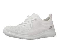 Skechers Salutaciones Ultra Flex, Zapatillas Mujer, Blanco/Plata, 40 EU