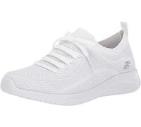 Skechers Ultra Flex Salutations, Zapatillas Mujer, Blanco y Plateado, 35 EU