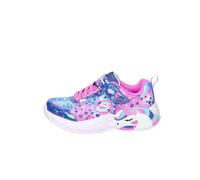 Skechers Unicorn Dreams Heart Sparkles - Tenis para niña, Malla Brillante Azul Marino con Ribete múltiple, 10 UK Child