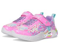 Skechers Tenis para niña Unicorn Dreams Heart Sparkles Malla rosa brillante multiribete Talla 13 UK