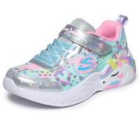 Skechers Unicorn Dreams Heart Sparkles - Zapatillas Deportivas para niña, Malla Brillante Plateada/Ribete múltiple, Talla 10.5 UK Niño