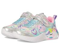 Skechers niña S-Lights: Unicorn Dreams - Heart Sparkles en Plata, talla 29