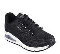 Skechers Uno 2-in-Kat-Neato, Zapatillas Mujer, Black Tonal Leopard Print Durabuck/Mesh Trim, 36.5 EU