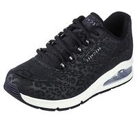 Skechers Uno 2-in-Kat-Neato, Zapatillas Mujer, Black Tonal Leopard Print Durabuck/Mesh Trim, 36 EU