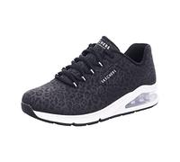 Skechers Uno 5.1 cm-Kat-neatoSneaker para Mujer, Estampado de Leopardo Negro con Ribete de Malla Durabuck, 38 EU
