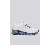 Skechers Women's UNO Ravaged Love Trainers, White, 6 Women