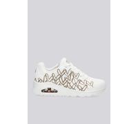 Skechers Uno Golden HeartSneaker para Mujer, Blanco Durabuck Oro Rosa Mylar Bordado, 37 EU