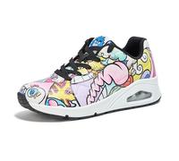 Skechers Uno- Color Doodle, Zapatillas Mujer, Blanco/Multicolor, 38.5 EU