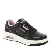 Skechers Uno Court, Zapatillas de Deporte Mujer, Cuero Negro Rosa Duraleather Trim, 37.5 EU