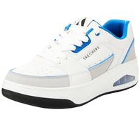 Skechers Uno Court, Zapatillas Hombre, Cuero Blanco y Gris Duraleather Azul M, 42.5 EU