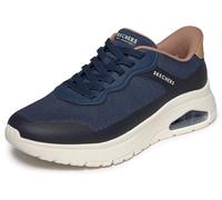 Skechers UNO Flex Step N - Tenis para Hombre, Color Azul Marino termofusible/Punto/Ribete Bronceado, Talla 10.5