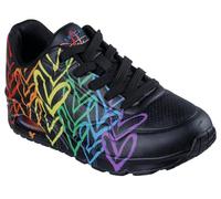 Skechers Uno-Full of Love - Tenis para Mujer, Negro/Multi Color, 38.5 EU