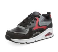 Skechers Uno Gen1 Color Surge, Zapatos Deportivos Niños, Black Synthetic/ Red & Gray Trim, 34 EU