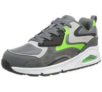 Skechers Uno Gen1 Color Surge, Zapatos Deportivos Niños, Charcoal Synthetic/ Green & Gray Trim, 35 EU
