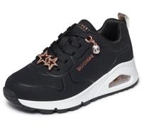 Skechers UNO GEN1 Trendy Jewels - Zapatillas Deportivas para niña, Color Negro sintético/Ribete de Oro Rosa, Talla 10 UK Niño