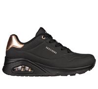 Skechers Mujer Uno Golden Air Trainers, Black Durabuck/Mesh Trim, 37 EU