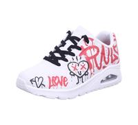 Skechers UNO Graffiti Love - Zapatillas deportivas para mujer, blanco, rojo y negro, 39 EU