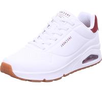 Skechers Uno Harry Kane Air, Zapatillas Hombre, White Duraleather/Burgundy Suede, 47.5 EU
