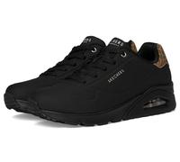 Skechers Uno Jungle Nite, Zapatillas Mujer, Black Durabuck/Leopard Printed Suede/Mesh T, 42 EU