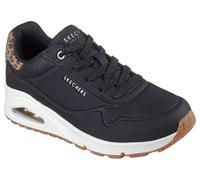 Skechers Uno Jungle Nite, Zapatillas Mujer, Black Durabuck/Leopard Printed Suede/Mesh TR, 38 EU