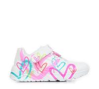 Skechers UNO Lite Heart Status - Zapatillas Deportivas para niña, Color Blanco sintético/Ribete múltiple, Talla 13.5 UK Niño