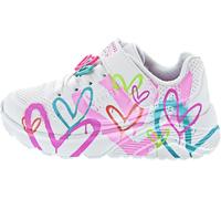 Skechers UNO Lite Heart Status - Zapatillas Deportivas para niña, Color Blanco sintético/Ribete múltiple, Talla 1.5 UK Niño