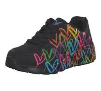 Skechers Kids Girls Uno Lite-Spread The Love Sneaker, Black/Multi, 5, Big Kid