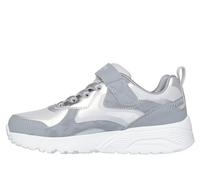 Skechers Uno Lite Metallic Burst - Tenis para niña, Gris sintético con Ribete Plateado, 10.5 UK Child