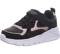 Skechers Uno Lite Metallic Burst - Tenis para niña, Negro sintético con Ribete de Oro Rosa, 13.5 UK Child