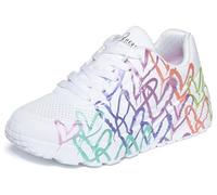 Skechers Uno Lite Metallic Joy - Tenis para niña, Blanco sintético multiribete, 1 UK Child
