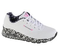 Skechers Jgoldcrown Uno Loving Love, Zapatillas Mujer, White/Black, 35.5 EU