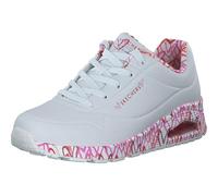Skechers Uno Loving Love, Zapatillas Mujer, White Durabuck Red Pink Mesh Trim, 40 EU