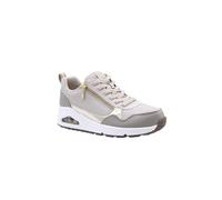 Skechers UNO Metallic Sliders - Tenis para Mujer, Color Gris Pardo, Talla 4