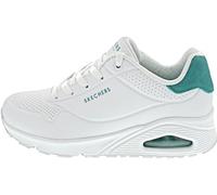 Skechers Uno Pop Back, Zapatillas de Deporte Mujer, Blanco Durabuck Mint Suede Trim, 39 EU