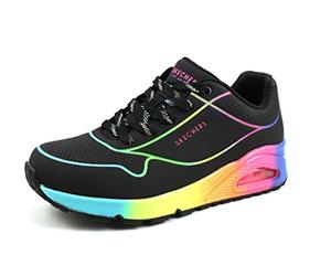 Skechers UNO-Pop of Sunshine - Tenis para Mujer, BKMT, Talla 8.5, Color Negro Multicolor