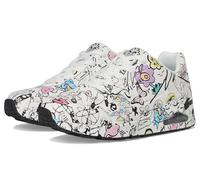 Skechers Uno-Process Sketch - Tenis para Mujer, Blanco/Multicolor, 39.5 EU