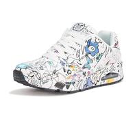 Skechers Uno- Process Sketch, Zapatillas de Deporte Hombre, Blanco Negro Multi, 44 EU, Blanco Negro Multi, 44 EU