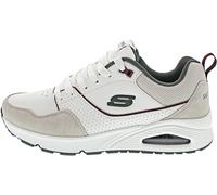 Skechers Uno Retro One, Zapatillas Hombre, Blanco Duraleather Suede Green Mesh Burg, 43 EU