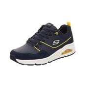 Skechers Uno Retro One, Zapatillas Hombre, Navy Duraleather Suede Yello Mesh, 41 EU