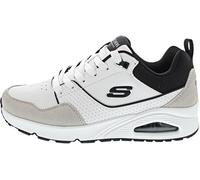 Skechers Uno Retro One, Zapatillas Hombre, White Leather/Duraleather/Black Mesh, 44 EU