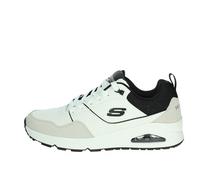 Skechers Uno Retro OneSneaker para Hombre, Cuero Blanco Duraleather Malla Negra, 47.5 EU